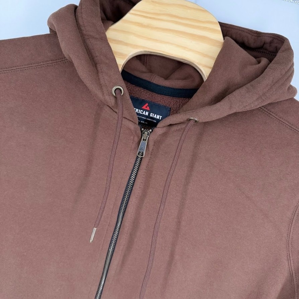 NEW American Giant Relaxed Classic Full Zip Hoodie Mens XXL Chestnut Heavyweight